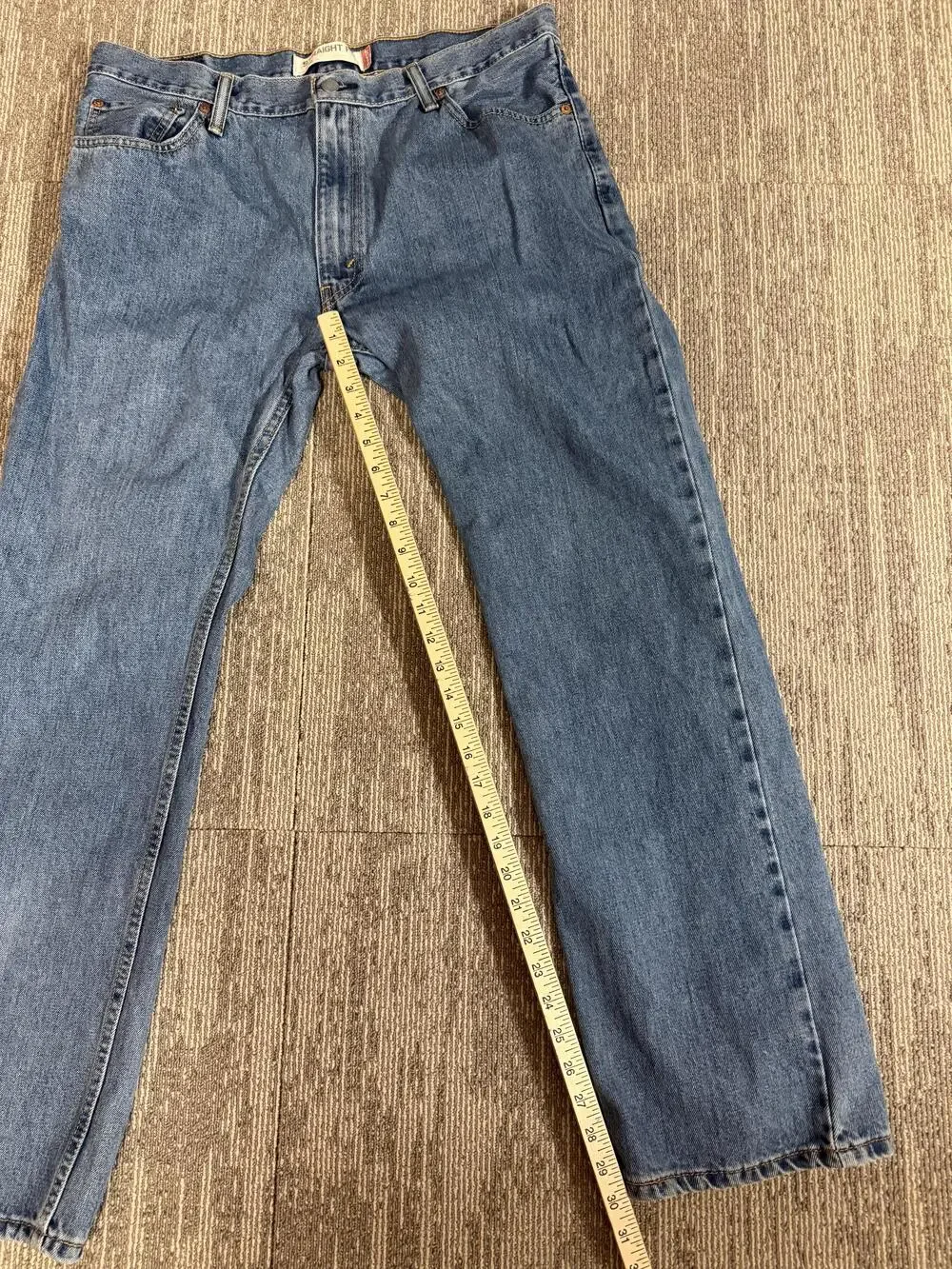 Levis 505 Jeans Mens 38x30 Blue Straight Fit Regular Zip Fly 5-Pocket Denim